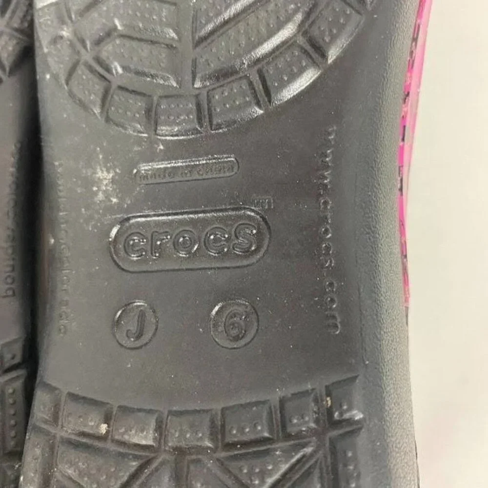 Crocs‎ Black Girls Kadee Rubber Mary Jane Flats Junior Size 6.